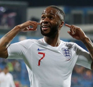 Sterling, durante el partido contra Montenegro Sterling, durante el partido contra Montenegro