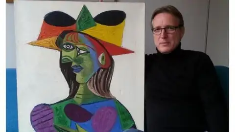 Captura de Internet en el que se ve el cuadro 'Busto de mujer', de Picasso Captura de Internet en el que se ve el cuadro 'Busto de mujer', de Picasso