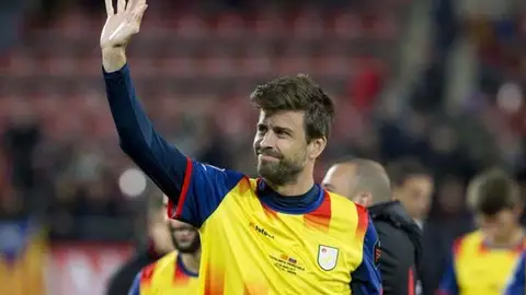 Gerard Piqué, con la selección catalana. Gerard Piqué, con la selección catalana.