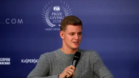 Mick Schumacher, durante una conferencia Mick Schumacher, durante una conferencia