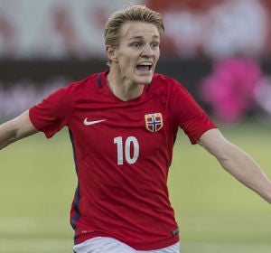 Odegaard, en la selección de Noruega. Odegaard, en la selección de Noruega.