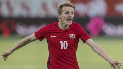 Odegaard, en la selecci&oacute;n de Noruega. 