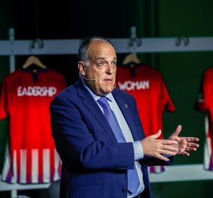 Javier Tebas habla durante una intervención Javier Tebas habla durante una intervención