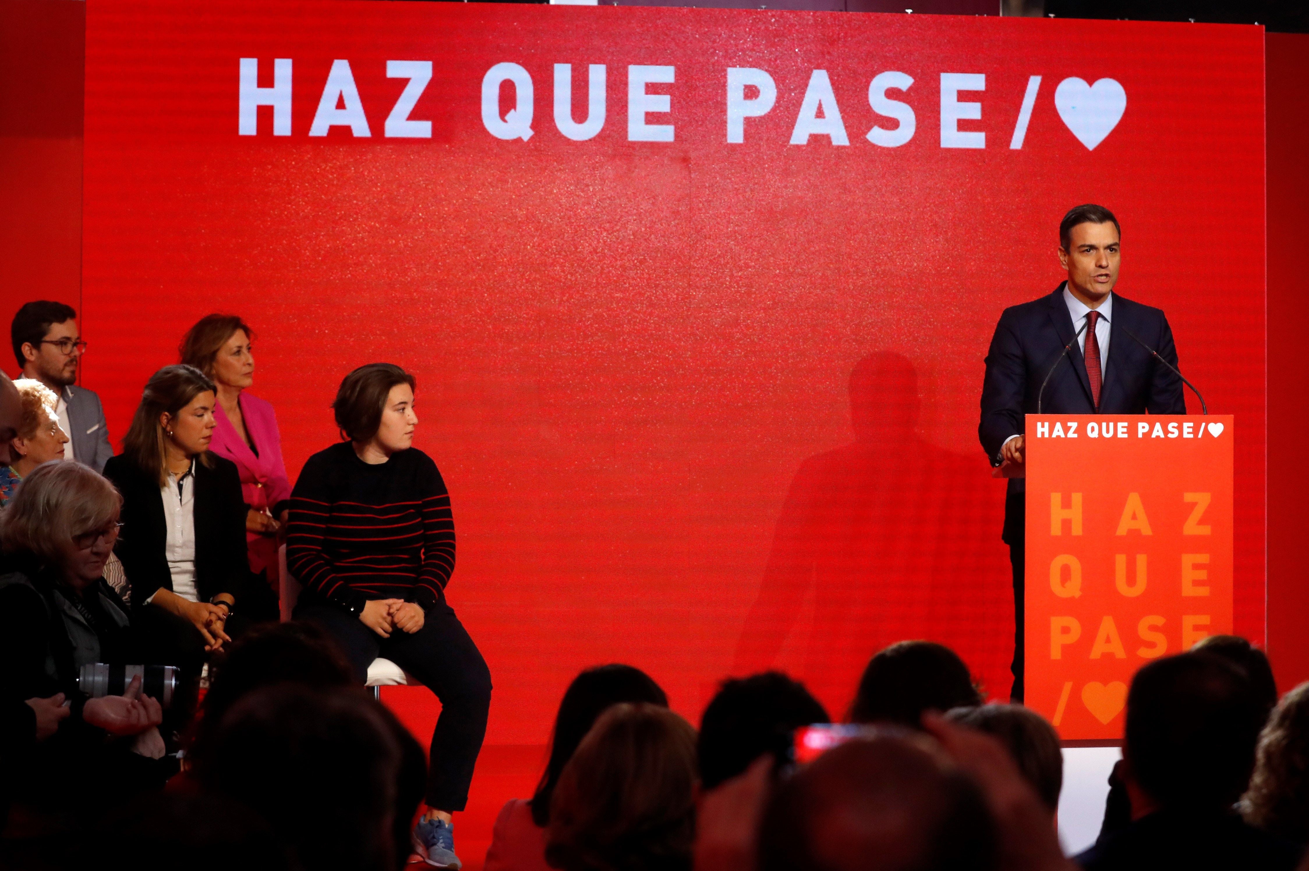 Pedro Sánchez reclama "una gran movilización" en las elecciones generales del 28 de abril Pedro Sánchez reclama "una gran movilización" en las elecciones generales del 28 de abril