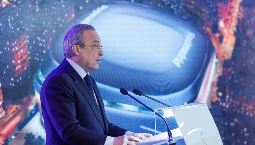 Florentino Pérez, durante la presentación del nuevo Santiago Bernabéu
