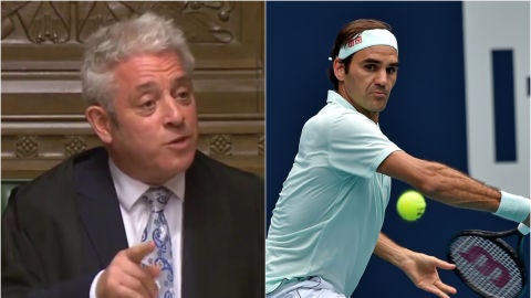 John Bercow y Roger Federer