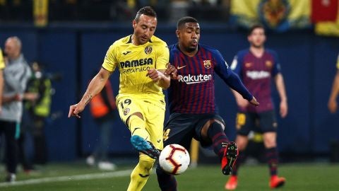 Cazorla, en acci&oacute;n ante Malcom