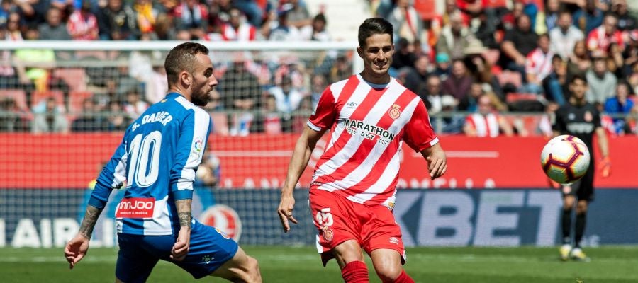 Momento del partido del Girona - Espanyol Momento del partido del Girona - Espanyol