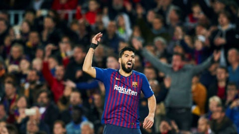 Luis Su&aacute;rez, con el Barcelona