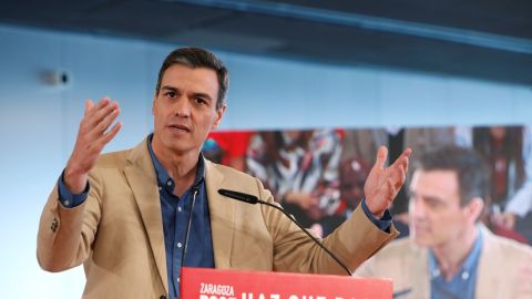Pedro S&aacute;nchez en un acto de precampa&ntilde;a