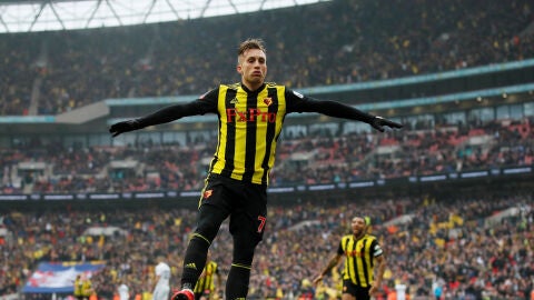 Gerard Deulofeu celebra uno de sus goles con el Watford