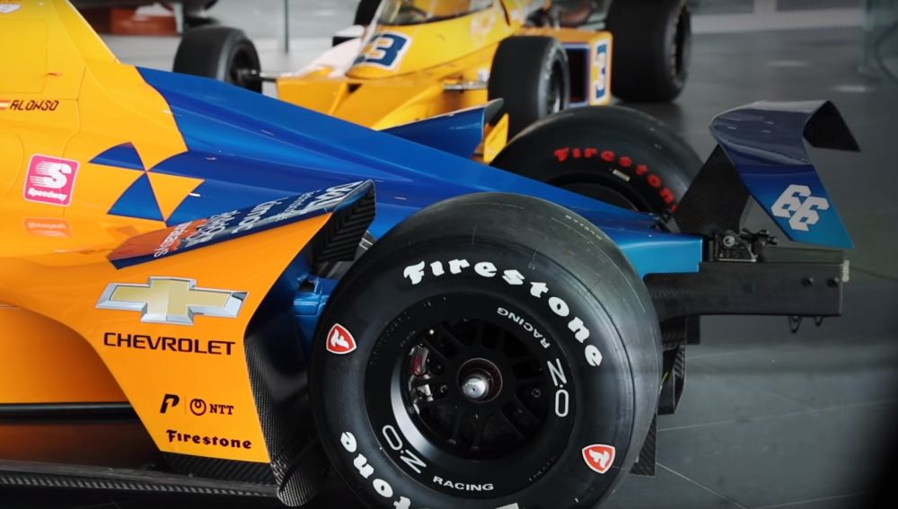 La parte trasera del McLaren de Indanápolis