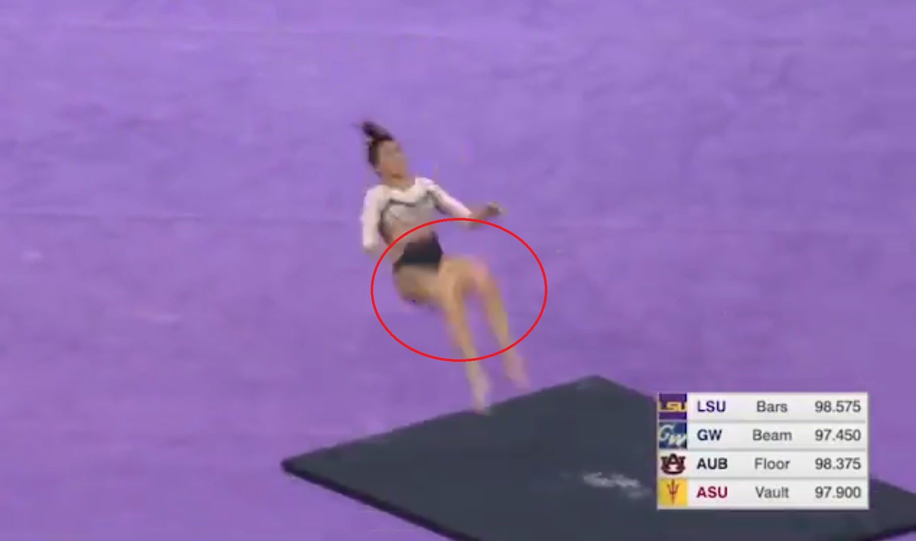 Duras imágenes: el escalofriante momento en el que una gimnasta se rompe las dos piernas Duras imágenes: el escalofriante momento en el que una gimnasta se rompe las dos piernas