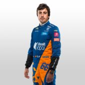 Fernando Alonso con su indumentaria para participar en Indianápolis
