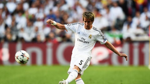 Coentrao, durante la final de Lisboa contra el Atl&eacute;tico de Madrid