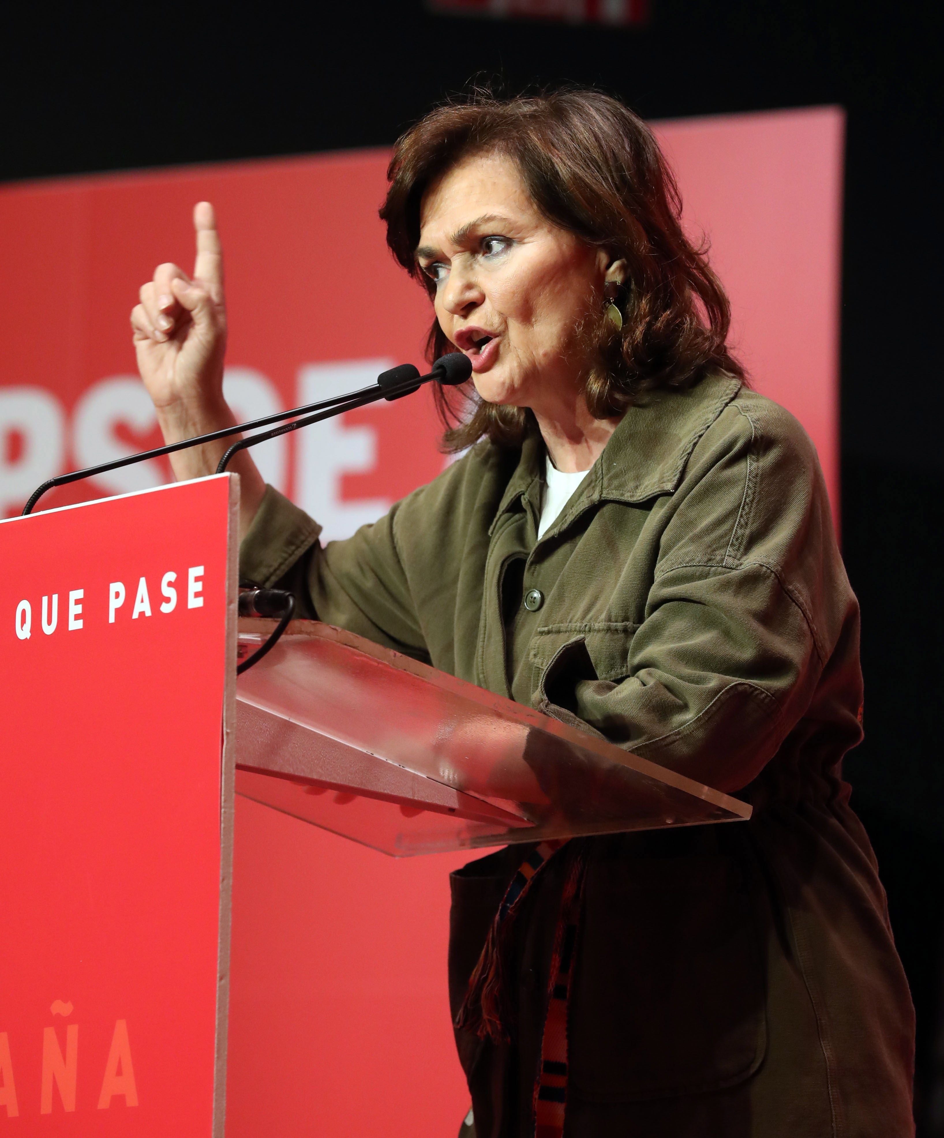 La confusión de Carmen Calvo al hablar del pacto PSOE- Ciudadanos: "Resulta inquietante que encuentren todo tipo de fórmulas" La confusión de Carmen Calvo al hablar del pacto PSOE- Ciudadanos: "Resulta inquietante que encuentren todo tipo de fórmulas"