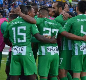 Los jugadores del Atlético Nacional celebran un gol Los jugadores del Atlético Nacional celebran un gol