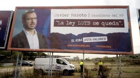 Valla de Hazte O&iacute;r contra el PP