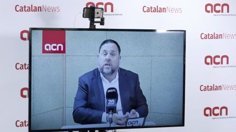 Rueda de prensa de Oriol Junqueras desde prisi&oacute;n