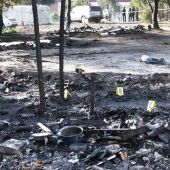 Un incendio arrasa un campamento de migrantes en Palos de la Frontera 