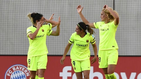 El Barcelona celebra un gol