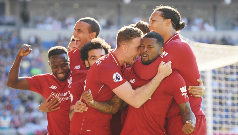 El Liverpool celebra un gol