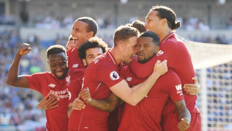 El Liverpool celebra un gol