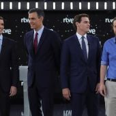 Los candidatos al Gobierno, juntos en el debate electoral de TVE