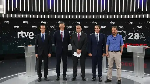Los candidatos, en el Debate de RTVE Los candidatos, en el Debate de RTVE