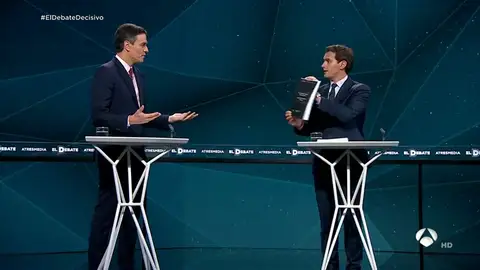 Sánchez y Rivera se regalan mutuamente la tesis del líder del PSOE y el libro sobre Santiago Abascal Sánchez y Rivera se regalan mutuamente la tesis del líder del PSOE y el libro sobre Santiago Abascal