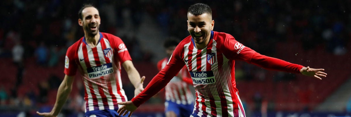 Correa celebra uno de sus goles con el Atlético Correa celebra uno de sus goles con el Atlético