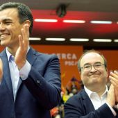 Miquel Iceta con el líder del PSOE, Pedro Sánchez