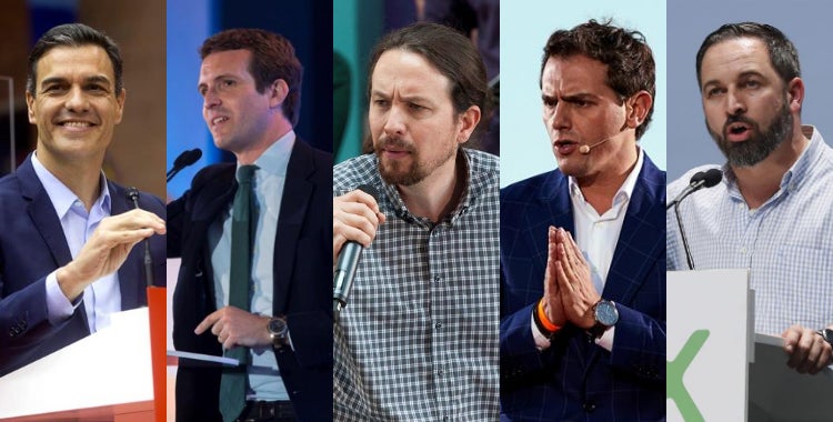 Casado y Abascal votan en Madrid, Sánchez en Pozuelo, Iglesias en Galapagar y Rivera en Hospitalet Casado y Abascal votan en Madrid, Sánchez en Pozuelo, Iglesias en Galapagar y Rivera en Hospitalet