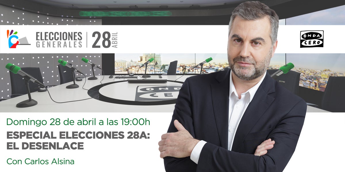 Carlos Alsina se pone al frente de programa Especial Elecciones 28A: El desenlace en Onda Cero Carlos Alsina se pone al frente de programa Especial Elecciones 28A: El desenlace en Onda Cero