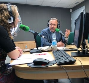 El candidato de Ciudadanos Baleares al Congreso, Joan Mesquida, en una entrevista en Onda Cero Mallorca. El candidato de Ciudadanos Baleares al Congreso, Joan Mesquida, en una entrevista en Onda Cero Mallorca.