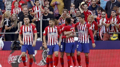 El Atl&eacute;tico celebra un gol