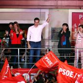 Pedro Sánchez celebra su victoria en las generales