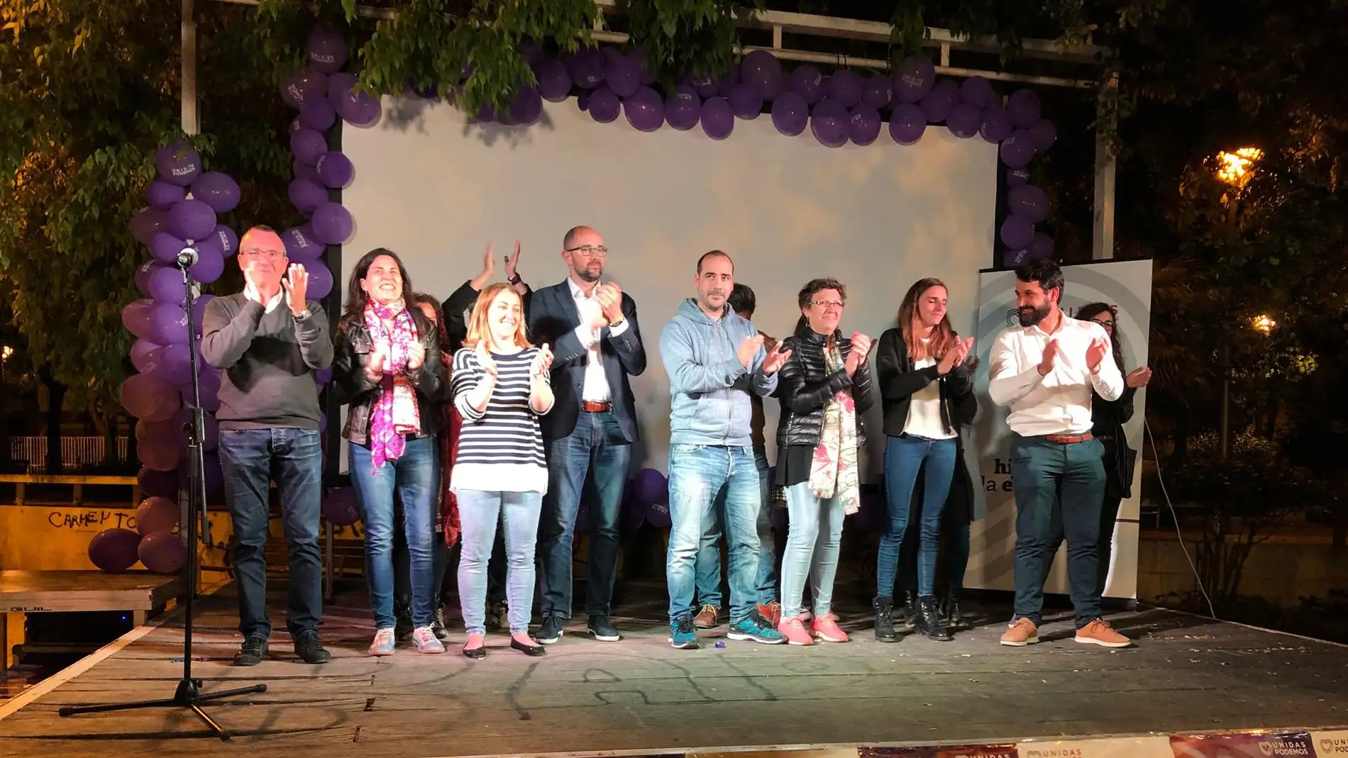El equipo de Unidas Podemos Baleares celebrando los resultados de las elecciones generales del 28 de abril. 