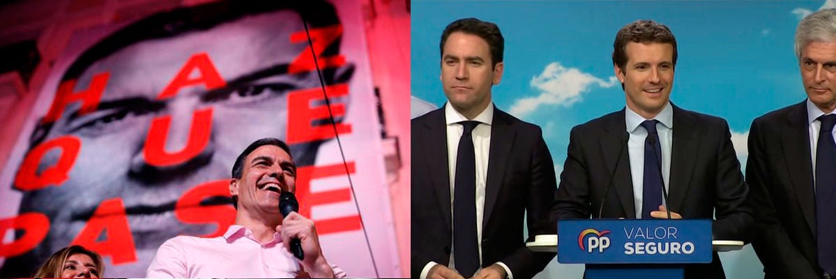 Pedro Sánchez gana las elecciones y Pablo Casado registra el peor resultado de la historia del PP Pedro Sánchez gana las elecciones y Pablo Casado registra el peor resultado de la historia del PP