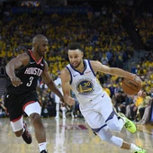 Chris Paul con Curry en el primer partido de semifinales Chris Paul con Curry en el primer partido de semifinales
