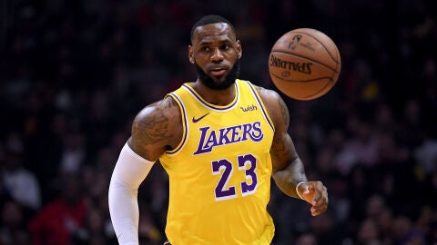 LeBron James, durante un partido de Los &Aacute;ngeles Lakers