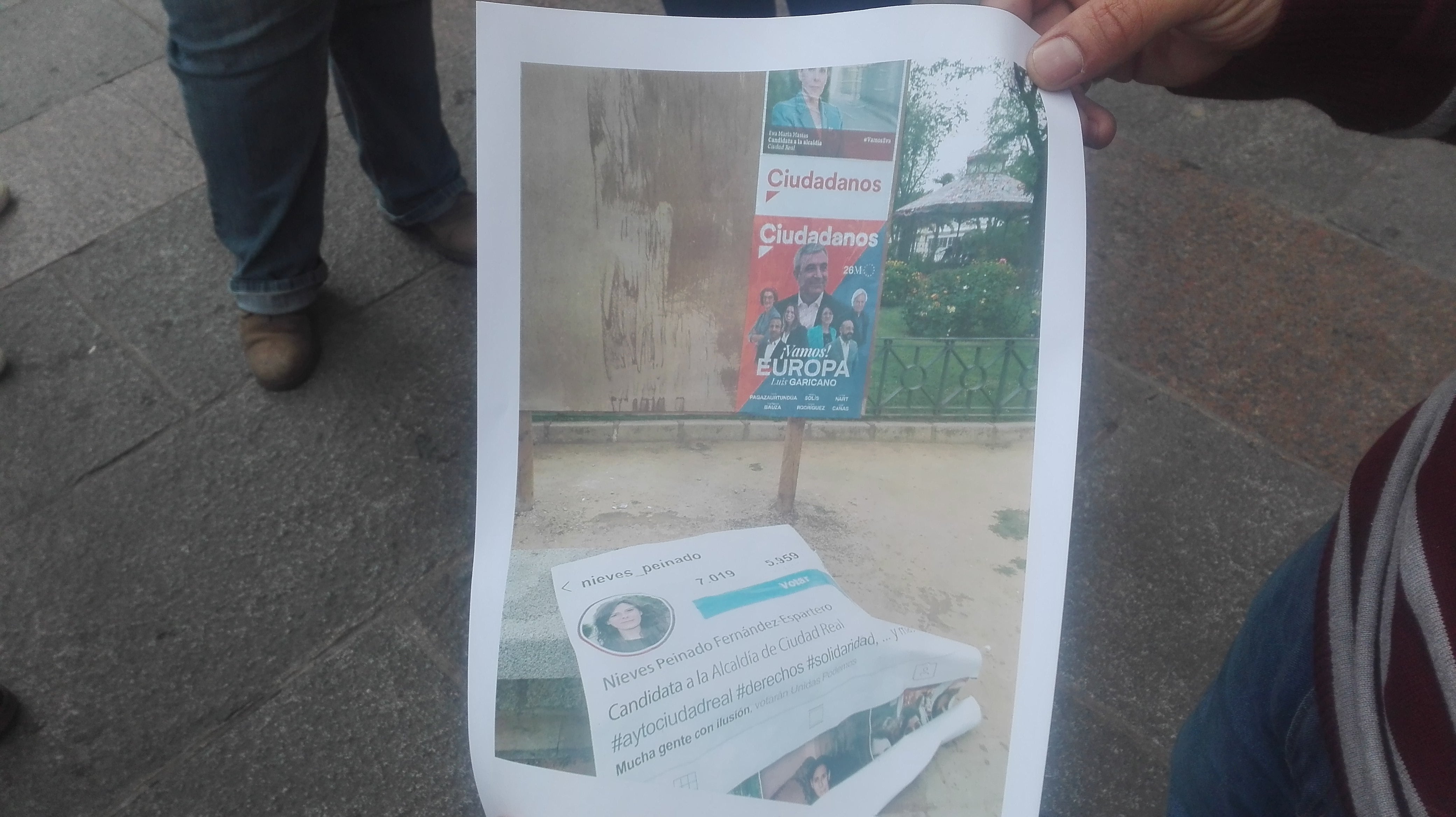 Denuncian al número 2 de C´s de Ciudad Real por arrancar carteles electorales de Unidas Podemos Denuncian al número 2 de C´s de Ciudad Real por arrancar carteles electorales de Unidas Podemos