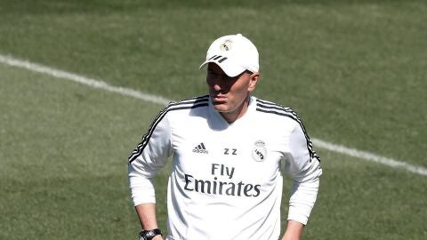 Zidane, durante el entrenamiento del Real Madrid