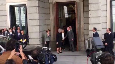 Los reyes eméritos despiden a Alfredo Pérez Rubalcaba Los reyes eméritos despiden a Alfredo Pérez Rubalcaba