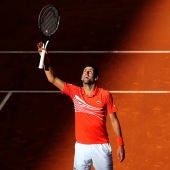 Novak Djokovic celebra su pase a la final del Masters de Madrid
