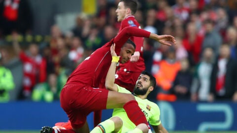 Luis Su&aacute;rez, durante el partido contra el Liverpool