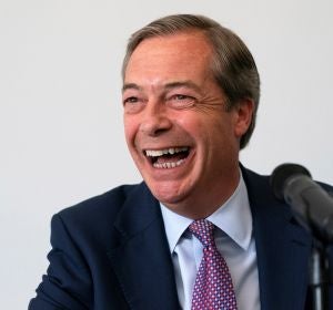 El líder del Partido del Brexit, Nigel Farage, durante una rueda de prensa El líder del Partido del Brexit, Nigel Farage, durante una rueda de prensa