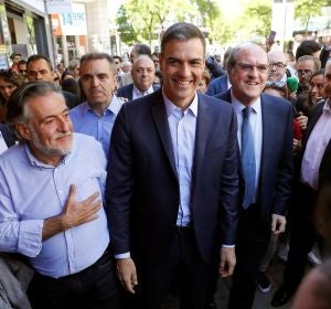Pedro Sánchez en un acto de campaña del 26M Pedro Sánchez en un acto de campaña del 26M