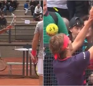 Alexander Zverev y su bonito gesto con una niña en el Masters de Roma Alexander Zverev y su bonito gesto con una niña en el Masters de Roma