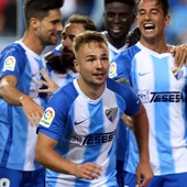 El jugador del Málaga Javi Ontiveros celebra un gol en La Rosaleda El jugador del Málaga Javi Ontiveros celebra un gol en La Rosaleda